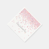 Süße rosa Aquarellconfetti-Punkte Serviette (Ecke)