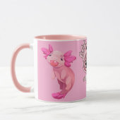 Süße rosa Axolotl Kawaii Chibi Mädchen Kaffeetasse (Links)