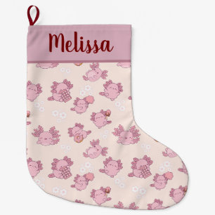 Süße rosa Axolotl-Weihnachtsstrumpf Großer Weihnachtsstrumpf