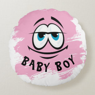 Süße rosa Baby-Junge-Wurfkissen Rundes Kissen
