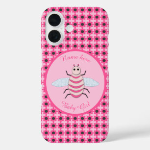 Süße rosa Baby-Mädchen-Biene Custom iPhone 16 Hülle