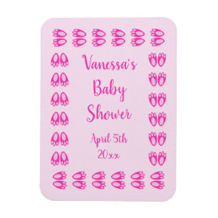 Süße rosa Baby-Mädchen-Hasenfüße Oster-Baby-Party Magnet
