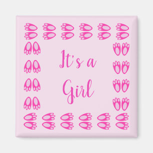 Süße rosa Baby-Mädchen-Hasenfüße Ostern individuel Magnet