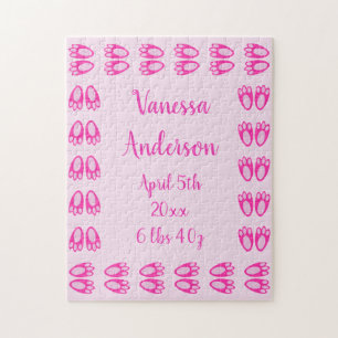Süße rosa Baby-Mädchen-Hasenfüße Ostern individuel Puzzle