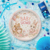 Süße rosa Baby Shower Papier Teller | Wasserfarbe (Party)