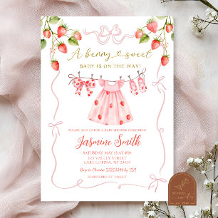 Süße rosa Babykleidung Berry Sweet Baby Shower Einladung