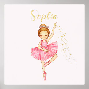 Süße rosa Ballerina Sternenstaub Kinderzimmer Foliendrucke