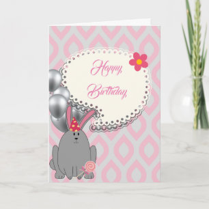 Süße rosa Ballons, süßer Geburtstag Karte