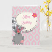 Süße rosa Ballons, süßer Geburtstag Karte (Gelbe Blume)