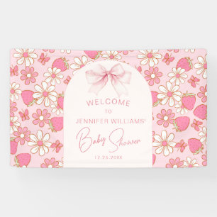Süße rosa Beeren-Baby-Party-Einladungsbanner Banner