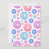 Süße rosa blaue Donuts Junge oder Mädchen Geschlec Einladung (Rückseite)