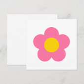 Süße rosa Blume Einladung (Vorne/Hinten)