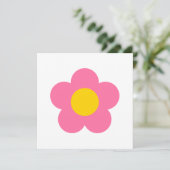 Süße rosa Blume Einladung (Stehend Vorderseite)