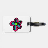 Süße rosa Blume Gepäckanhänger (Rückseite horizontal)