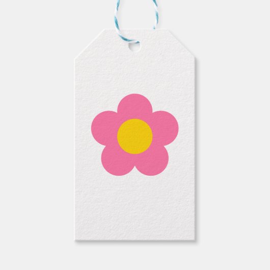 Süße rosa Blume Geschenkanhänger (Vorderseite)
