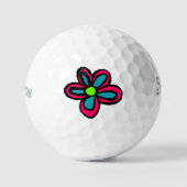 Süße rosa Blume Golfball (Vorderseite)