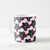 Süße rosa Blume Kaffeetasse (Vorderseite Links)