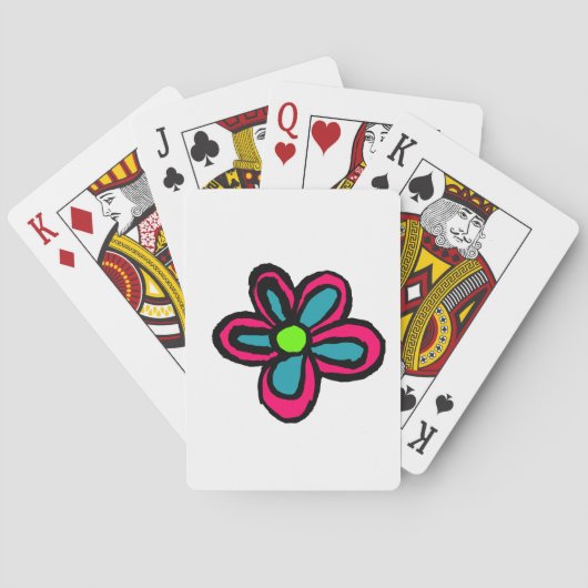 Süße rosa Blume Spielkarten (Rückseite)