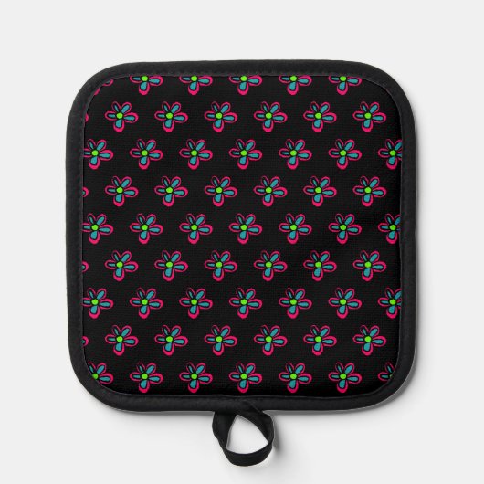 Süße rosa Blume Topflappen (Vorderseite)
