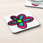 Süße rosa Blume Untersetzer (Linke Seite)