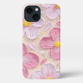 Süße rosa Blumen-Ästhetik-Handyhülle iPhone 13 Hülle