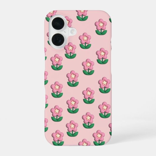 Süße rosa Blumen-Handyhülle | Ästhetische iPhone-H iPhone 16 Hülle (Rückseite)