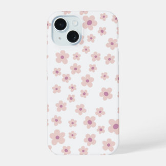 Süße rosa Blumen iPhone-Hülle – Ästhetische Hüllen iPhone 15 Hülle