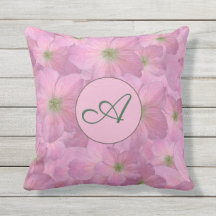 Süße rosa Blumen mit kundenspezifischem Monogramm