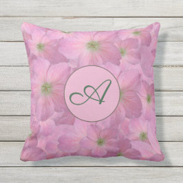 Süße rosa Blumen mit kundenspezifischem Monogramm Kissen