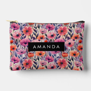 Süße rosa Blumen Muster Vintage Floral Zubehörtasche