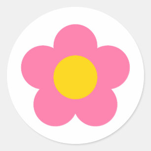Süße rosa Blumenaufkleber Runder Aufkleber