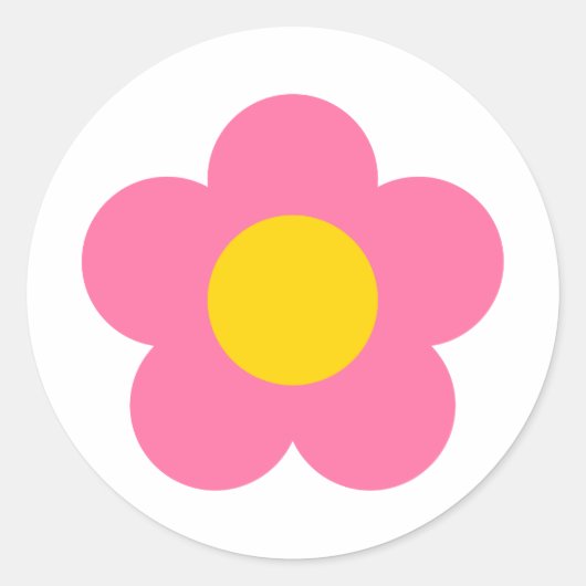Süße rosa Blumenaufkleber Runder Aufkleber (Vorderseite)
