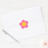 Süße rosa Blumenaufkleber Runder Aufkleber (Umschlag)