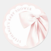Süße rosa Bogen Baby Shower Aufkleber (Vorderseite)