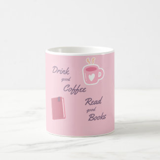 Süße rosa Buchliebhaber-Kaffeetasse Kaffeetasse