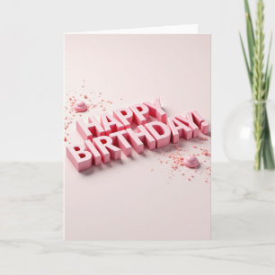 Süße rosa Buchstabenkarte Karte