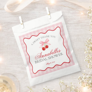 Süße rosa Cherry Coquette-Bridal-Shower-Desserts Geschenktütchen