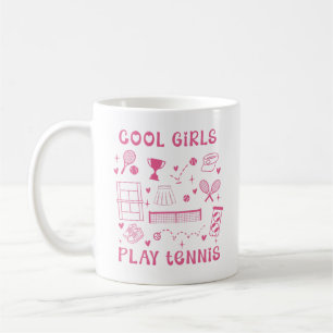 Süße rosa coole Mädchen spielen Tennis girly Heart Kaffeetasse