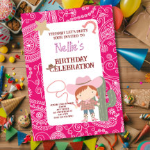Süße Rosa Cowgirl Kindergeburtstag