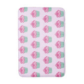 Süße rosa Cupcakes Muster Pastellrosa Badematte (Vorderseite Vertikal)