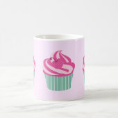 Süße rosa Cupcakes Muster Pastellrosa Kaffeetasse (Mittel)