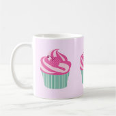 Süße rosa Cupcakes Muster Pastellrosa Kaffeetasse (Links)