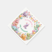 Süße rosa Dinosaurier-Geburtstagsfeier Serviette (Ecke)