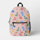 Süße rosa Dinosaurier Mädchen Rucksack (Vorderseite)