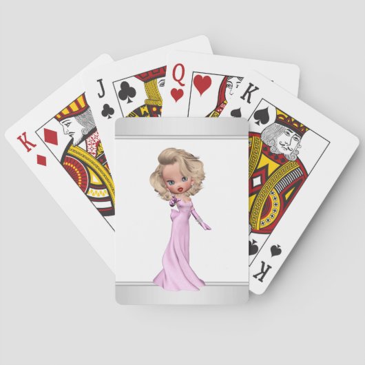 Süße rosa Diva Spielkarten (Rückseite)