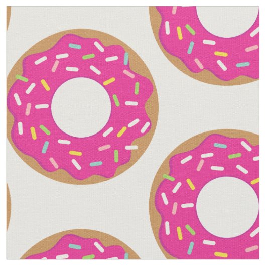 Süße rosa Donut mit Streusel Muster Stoff (Nahaufnahme)