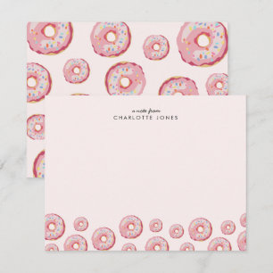 Süße rosa Donut-Themen-Schreibwaren für Kinder Mitteilungskarte