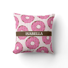 Süße rosa Donut-Wurfkissen