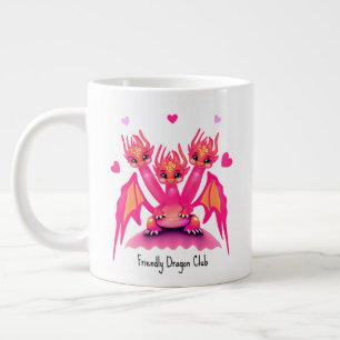 Süße rosa Drachen Jumbo-Tasse
