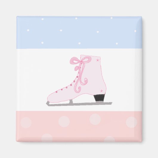 Süße rosa Eislaufschuhe Magnet (Vorne)